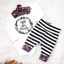 Charger l&#39;image dans la galerie, 3 pcs/set 2019 Autumn children&#39;s clothing newborn girls&#39; clothing sets cotton long-sleeved T-shirt+pants+headband clothes SY184