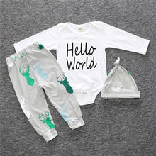 Charger l&#39;image dans la galerie, 3 pcs/set 2019 Autumn children&#39;s clothing newborn girls&#39; clothing sets cotton long-sleeved T-shirt+pants+headband clothes SY184