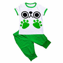 Charger l&#39;image dans la galerie, Summer Cute Kids Boys&#39; Casual Clothing Suit Footprint Short Sleeve Top &amp; Pant Clothes Set 3-8 Y