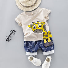 Charger l&#39;image dans la galerie, Boys&#39; Clothing Sets Children&#39;s Suit 2019 Summer New Boys Suits Summer CottO-Neck Giraffe Children&#39;s Suit Baby Two-piece Suits