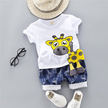 Charger l&#39;image dans la galerie, Boys&#39; Clothing Sets Children&#39;s Suit 2019 Summer New Boys Suits Summer CottO-Neck Giraffe Children&#39;s Suit Baby Two-piece Suits